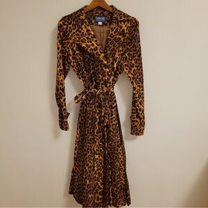 Collectif vintage leopard trench coat